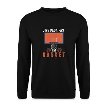 J'peux pas j'ai Basket-cadeau drôle - Sweat-shirt Unisexe - noir - Devant - Alina (178cm) & Michal (187cm)