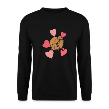 Capybara in love - Unisex Sweatshirt - black - Front - Alina (178cm) & Michal (187cm)