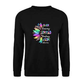 Teach Bravery Spread Kindness Accept Differences - Unisex Sweatshirt - black - Front - Alina (178cm) & Michal (187cm)