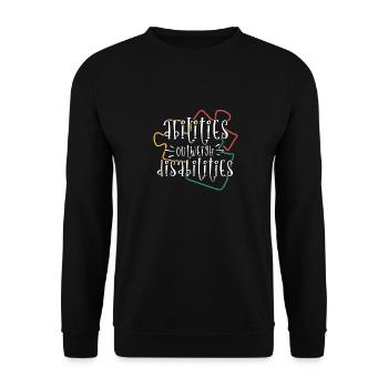 Autism awareness - abilities predominate - Unisex Sweatshirt - black - Front - Alina (178cm) & Michal (187cm)