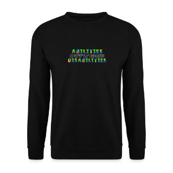 Autism awareness - abilities predominate - Unisex Sweatshirt - black - Front - Alina (178cm) & Michal (187cm)