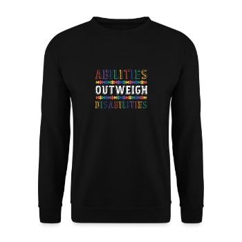 Autism awareness - abilities predominate - Unisex Sweatshirt - black - Front - Alina (178cm) & Michal (187cm)