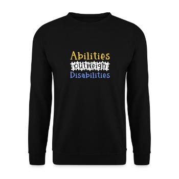 Autism awareness - abilities predominate - Unisex Sweatshirt - black - Front - Alina (178cm) & Michal (187cm)