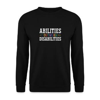 Autism awareness - abilities predominate - Unisex Sweatshirt - black - Front - Alina (178cm) & Michal (187cm)