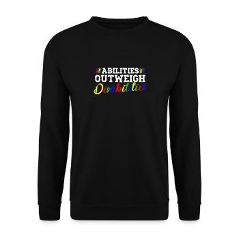 Autism awareness - abilities predominate - Unisex Sweatshirt - black - Front - Alina (178cm) & Michal (187cm)