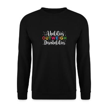 Autism awareness - abilities predominate - Unisex Sweatshirt - black - Front - Alina (178cm) & Michal (187cm)