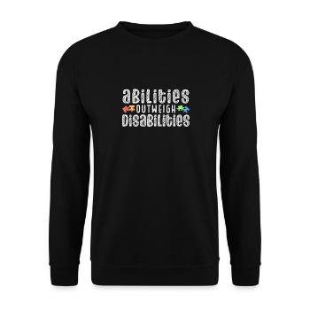 Autism awareness - skills predominate - Unisex Sweatshirt - black - Front - Alina (178cm) & Michal (187cm)