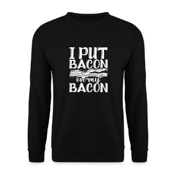 Je mets du bacon sur mon bacon - Sweat-shirt Unisexe - noir - Devant - Alina (178cm) & Michal (187cm)