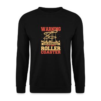 Talk About Roller Coasters Theme Park Vacation Rol - Unisex Pullover - Schwarz - Vorne - Alina (178cm) & Michal (187cm)