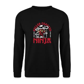 Roller Coaster Ninja Amusement Park Boy Theme Park - Unisex Sweatshirt - black - Front - Alina (178cm) & Michal (187cm)