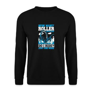How Many Roller Coasters Do I Ride Theme Park Vaca - Unisex Sweatshirt - black - Front - Alina (178cm) & Michal (187cm)
