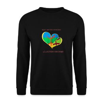 kabyle T-shirt graffiti Le Printemps berbère - Sweat-shirt Unisexe - noir - Devant - Alina (178cm) & Michal (187cm)