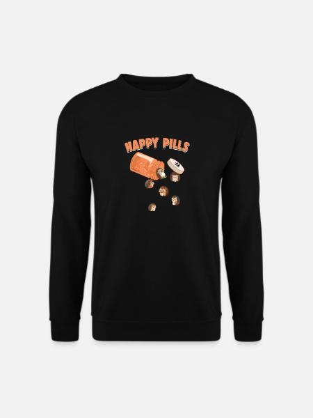 Pilules heureuses Hedghog Drôle de hérissons fantaisistes Amour - Sweat-shirt Unisexe - noir