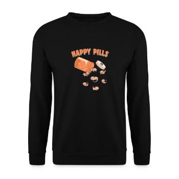Pilules heureuses Axolotl Drôle Axolotls Amoureux Jeu de mots - Sweat-shirt Unisexe - noir - Devant - Alina (178cm) & Michal (187cm)