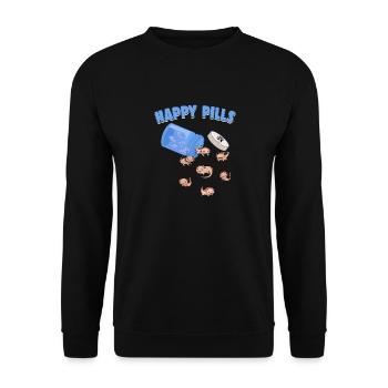 Happy Pills Axolotls Lustige Axolotl Liebhaber Humor Wortspiel - Unisex Pullover - Schwarz - Vorne - Alina (178cm) & Michal (187cm)