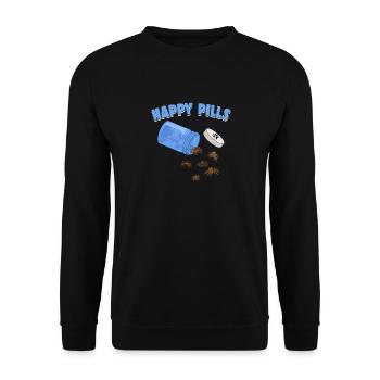 Happy Pills Spinne Lustige Vogelspinnen Liebhaber Humor - Unisex Pullover - Schwarz - Vorne - Alina (178cm) & Michal (187cm)