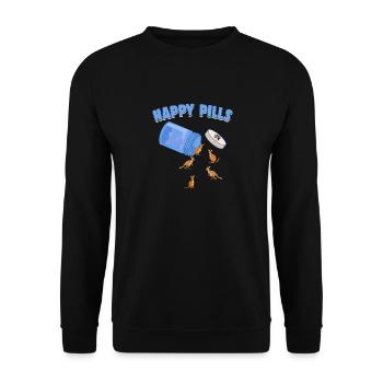 Happy Pills Wallabies Drôle Wallaby Amoureux Humour - Sweat-shirt Unisexe - noir - Devant - Alina (178cm) & Michal (187cm)