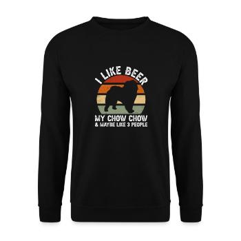 Chow Chow Hund - Unisex Pullover - Schwarz - Vorne - Alina (178cm) & Michal (187cm)