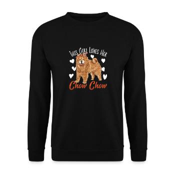 Chow Chow Hund - Unisex Pullover - Schwarz - Vorne - Alina (178cm) & Michal (187cm)