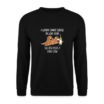 Chow Chow Chien - Sweat-shirt Unisexe - noir - Devant - Alina (178cm) & Michal (187cm)