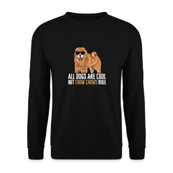 Chow Chow Hund - Unisex Pullover - Schwarz - Vorne - Alina (178cm) & Michal (187cm)