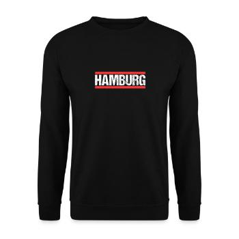 Hamburgerin Hamburger Hamburg - Unisex Pullover - Schwarz - Vorne - Alina (178cm) & Michal (187cm)