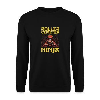 Theme Park Vacation Amusement Park Boy Roller Coas - Unisex Sweatshirt - black - Front - Alina (178cm) & Michal (187cm)
