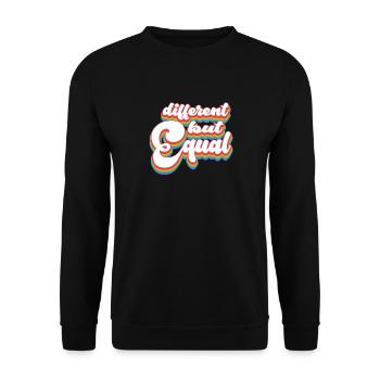 Different but Equal - Pride Month LGBTQ - Unisex Sweatshirt - black - Front - Alina (178cm) & Michal (187cm)