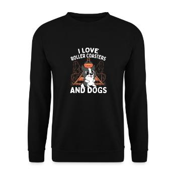 Parc à thème Vacances J’aime les montagnes russes et le chien - Sweat-shirt Unisexe - noir - Devant - Alina (178cm) & Michal (187cm)