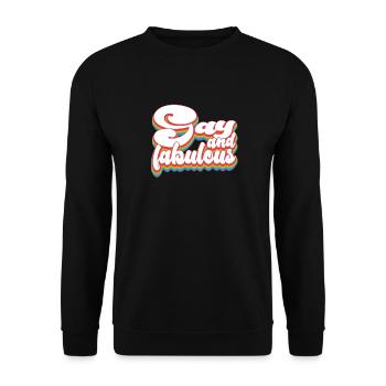 Défilé LGBTQ du Mois de la fierté - Gay et fabuleux - Sweat-shirt Unisexe - noir - Devant - Alina (178cm) & Michal (187cm)