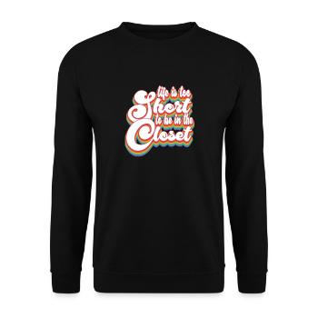 La vie est trop courte - Mois de la fierté LGBTQ - Sweat-shirt Unisexe - noir - Devant - Alina (178cm) & Michal (187cm)