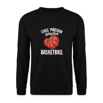Coole Mädchen spielen Basketball - Unisex Pullover - Schwarz - Vorne - Alina (178cm) & Michal (187cm)