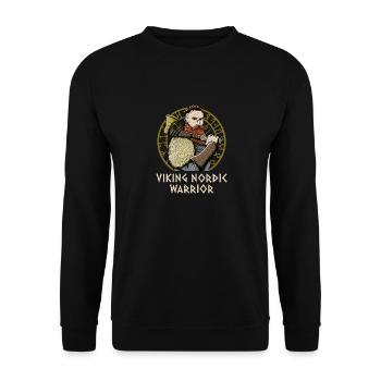 Mythology Nordic Warrior Norwegian Funny Norway - Unisex Sweatshirt - black - Front - Alina (178cm) & Michal (187cm)