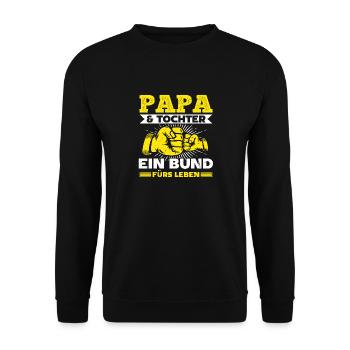 Papa & Tochter - Ein Bund fürs Leben - Vatertags - Unisex Pullover - Schwarz - Vorne - Alina (178cm) & Michal (187cm)