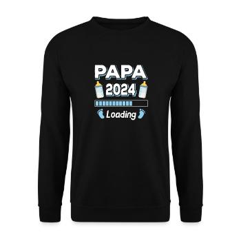 Dad Loading 2024 Father Fathers Father's Day - Unisex Sweatshirt - black - Front - Alina (178cm) & Michal (187cm)