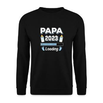 Dad Loading 2023 Father Fathers Father's Day - Unisex Sweatshirt - black - Front - Alina (178cm) & Michal (187cm)