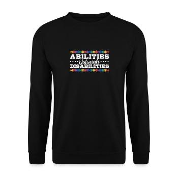 Autism awareness - abilities predominate - Unisex Sweatshirt - black - Front - Alina (178cm) & Michal (187cm)