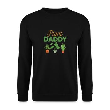 Plant Daddy Natur Botanischer Gärtner Pflanzen - Unisex Pullover - Schwarz - Vorne - Alina (178cm) & Michal (187cm)