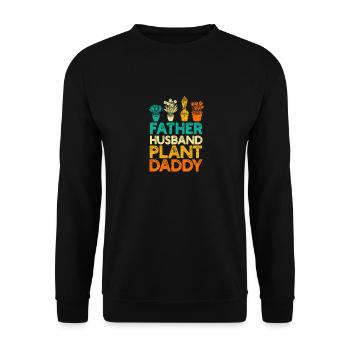 Vater Ehemann Pflanze Papa lustig Landschaft - Unisex Pullover - Schwarz - Vorne - Alina (178cm) & Michal (187cm)