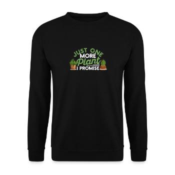 Only one more plant I promise gardening - Unisex Sweatshirt - black - Front - Alina (178cm) & Michal (187cm)