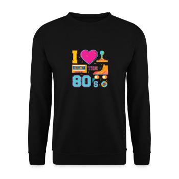 J’aime les années 80 - Sweat-shirt Unisexe - noir - Devant - Alina (178cm) & Michal (187cm)