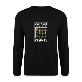 Juste une fille qui aime les plantes Drôles d’amoureux des plantes - Sweat-shirt Unisexe - noir - Devant - Alina (178cm) & Michal (187cm)