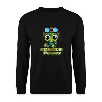 Turtle Power - Unisex Sweatshirt - black - Front - Alina (178cm) & Michal (187cm)