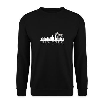 Skyline New York City dinosaur - Unisex Sweatshirt - black - Front - Alina (178cm) & Michal (187cm)