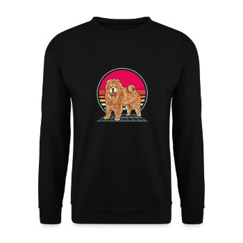 Chow Chow Hund - Unisex Pullover - Schwarz - Vorne - Alina (178cm) & Michal (187cm)
