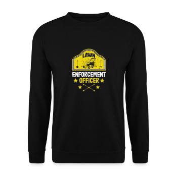 Lawn Enforcement Officer Fun Gardening - Unisex Sweatshirt - black - Front - Alina (178cm) & Michal (187cm)