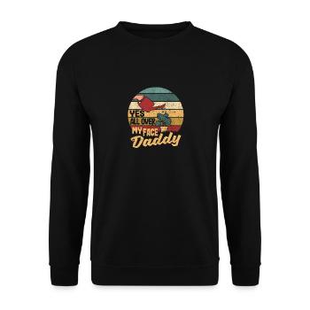 Yes All Over My Face Daddy Funny Plant Dad - Unisex Sweatshirt - black - Front - Alina (178cm) & Michal (187cm)