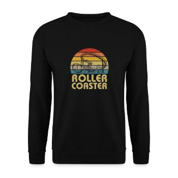 Vintage Theme Park Amusement Park Retro Roller Coa - Unisex Sweatshirt - black - Front - Alina (178cm) & Michal (187cm)