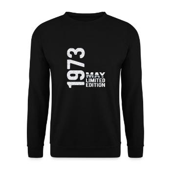 May 1973 limited Edition Year of birth - Unisex Sweatshirt - black - Front - Alina (178cm) & Michal (187cm)