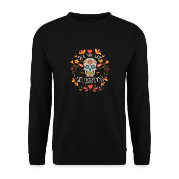 Dia De Los Muertos Tag Der Toten Mexikanisch - Unisex Pullover - Schwarz - Vorne - Alina (178cm) & Michal (187cm)